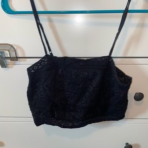 American Eagle Black Lace Crop Top
